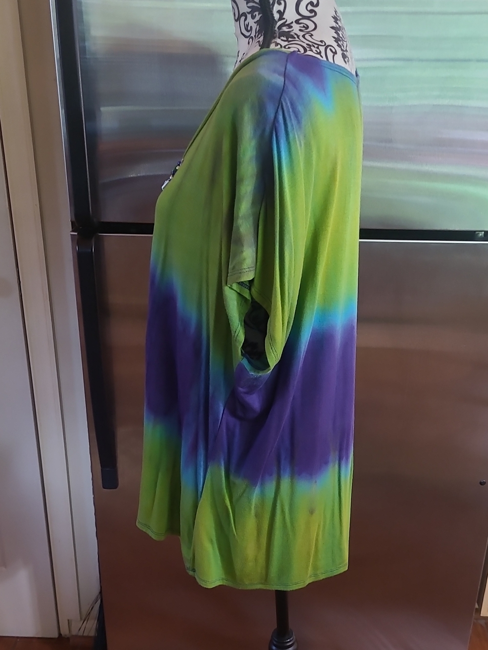 Ruby Rd. Green & Purple V-Neck Embellished Top - Picture 4 of 7